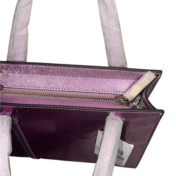 ♠️ NWT KATE SPADE Limited Edition Metallic quartz pink patent leather Small Tote - Picture 5 of 14